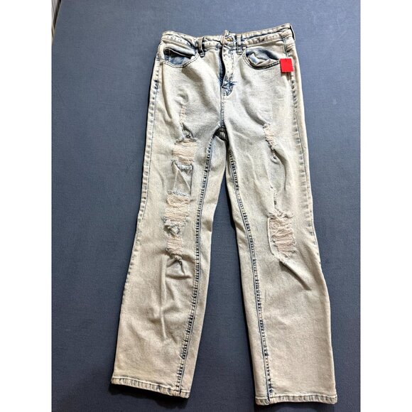 Indigo Rein Women Ankle Skinny Jeans Acid Wash Denim Distressed Blue Size 11 - Picture 1 of 7